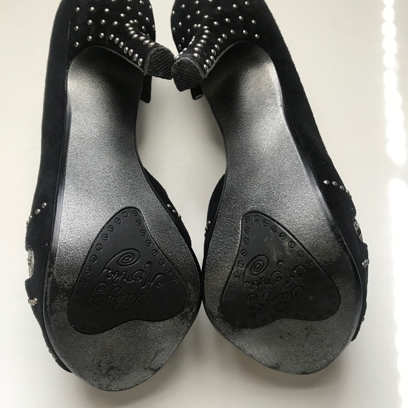 NWT Carlos Santana Naughty Monkey Fiesta Peep Toe Heels. Black. 8 1/2 Medium - Picture 7 of 7